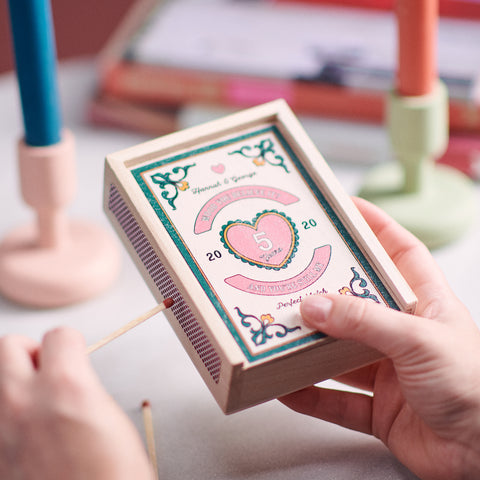 Personalised Couples 5th Wooden Anniversary Matchbox
