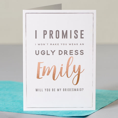 Oakdene Designs Cards Funny Bridesmaid Card