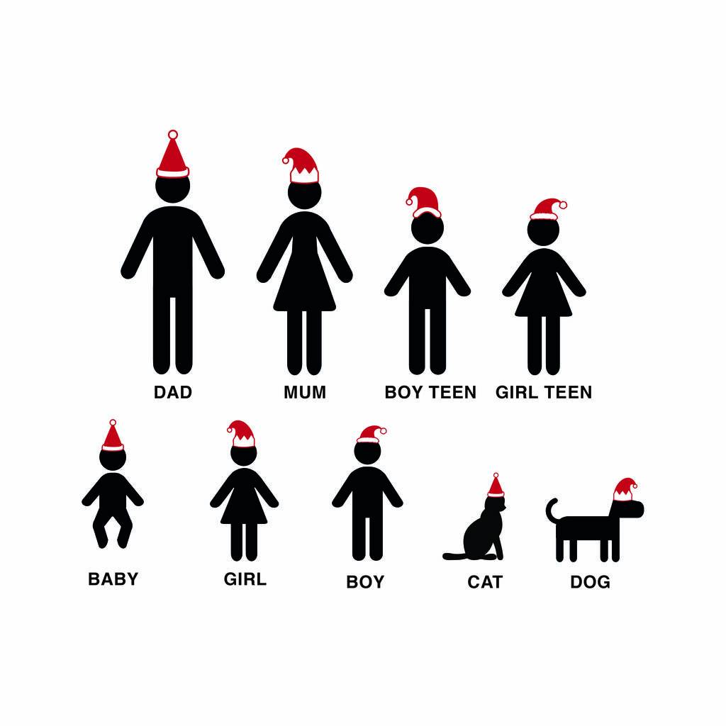 thumbnail image 2 of Pack Of 10 Handmade Personalised Christmas Cards – Family/Business, Cute, Red 2 of 6