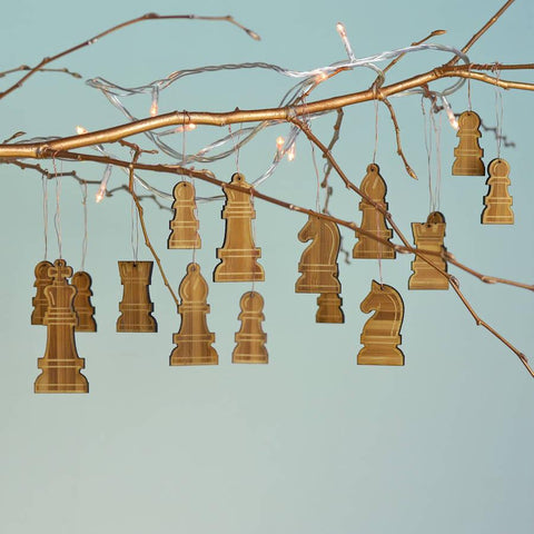 Oakdene Designs Christmas Decorations Christmas Bamboo Chess Piece Decorations