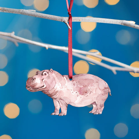 Oakdene Designs Christmas Decorations Hippopotamus Christmas Tree Decoration