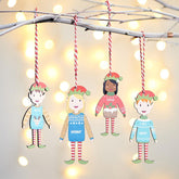 Personalised Family Elf Decoration