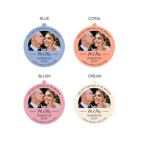 Oakdene Designs Christmas Decorations Personalised First Christmas Wedding Photo Bauble