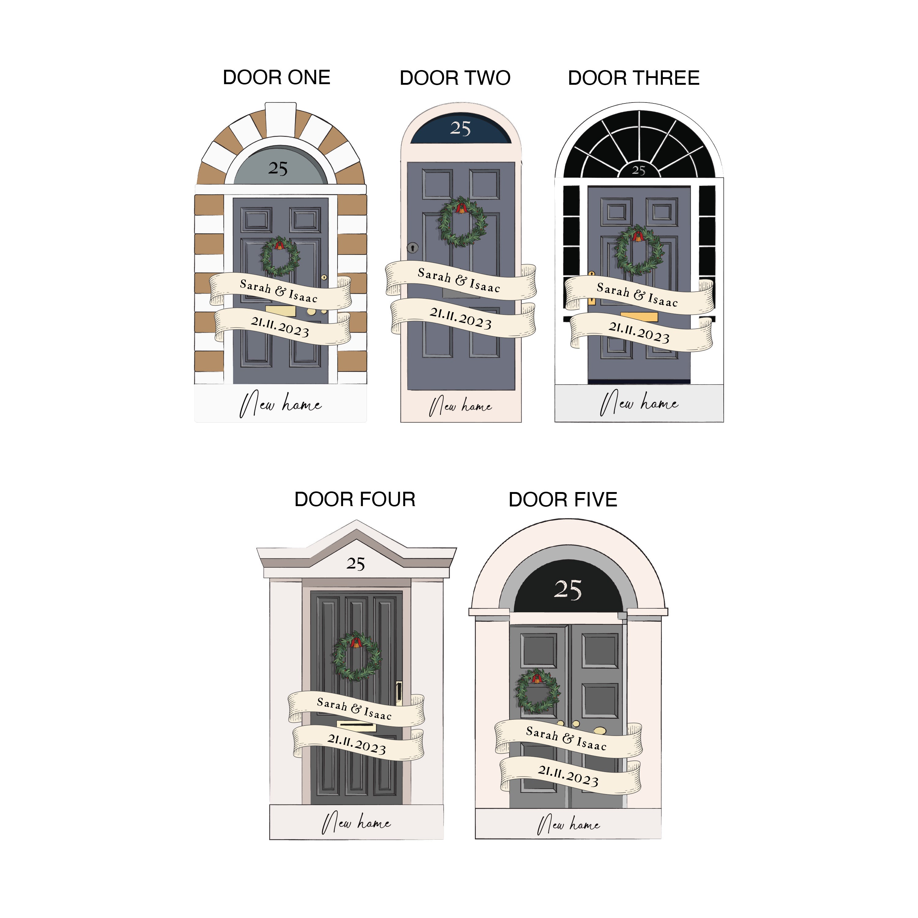 Oakdene Designs Christmas Decorations Personalised New Home Door Christmas Decoration