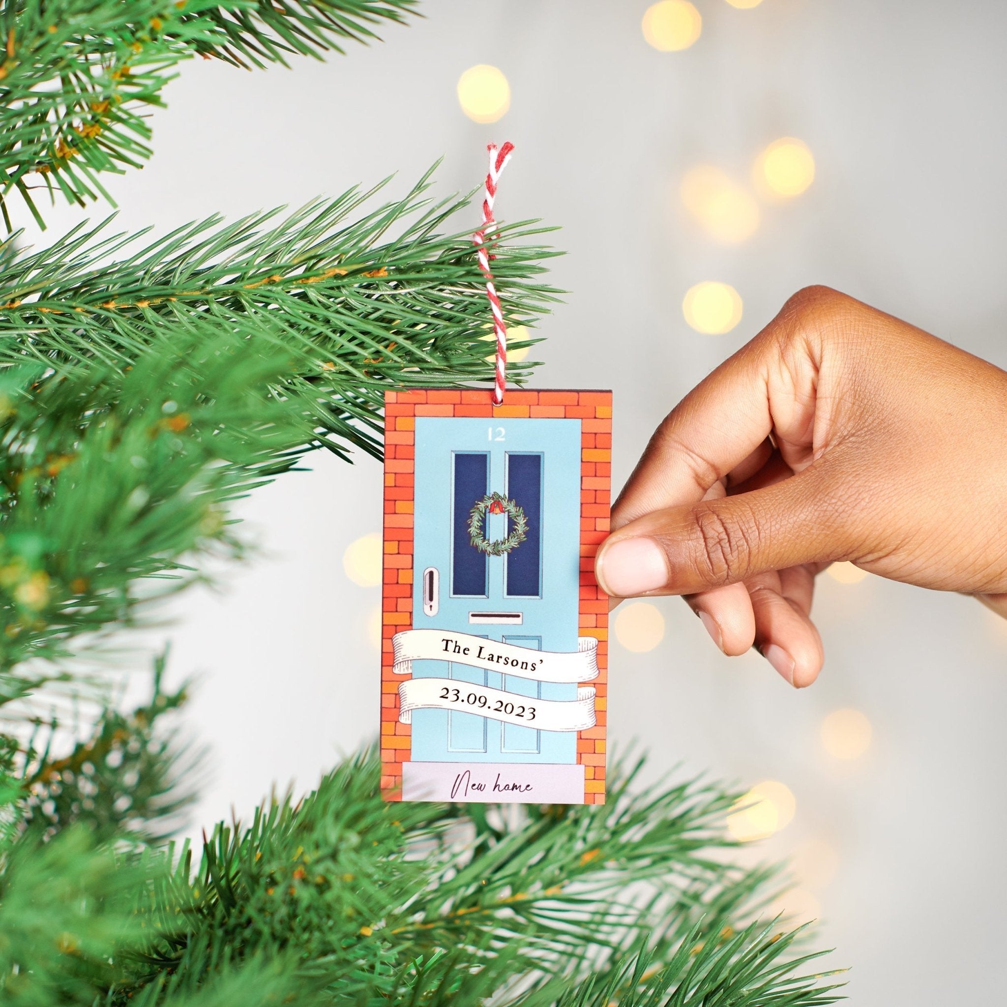 Oakdene Designs Christmas Decorations Personalised New Home Door Christmas Decoration