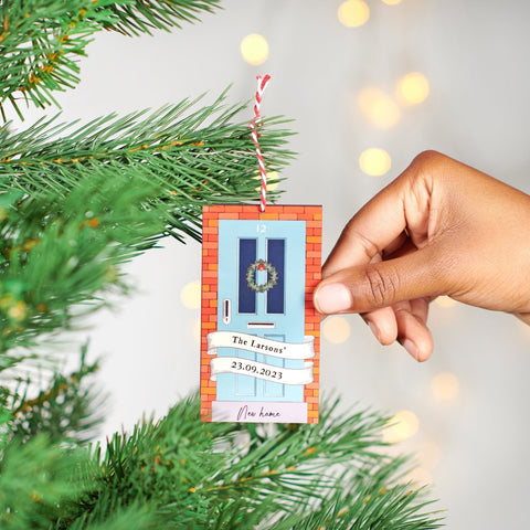 Oakdene Designs Christmas Decorations Personalised New Home Door Christmas Decoration