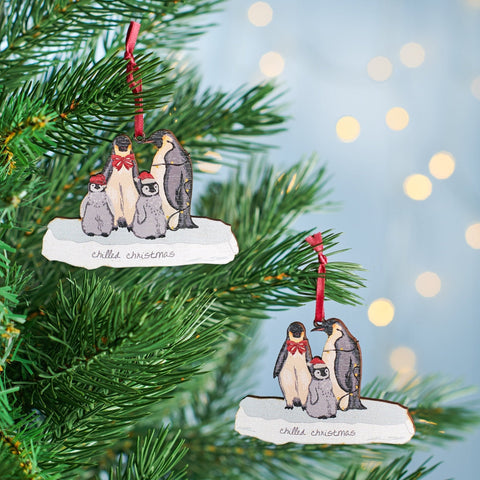 Oakdene Designs Christmas Decorations Personalised Penguin Family Christmas Decoration