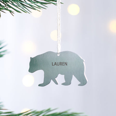Oakdene Designs Christmas Decorations Personalised Stainless Steel Polar Bear Decoration