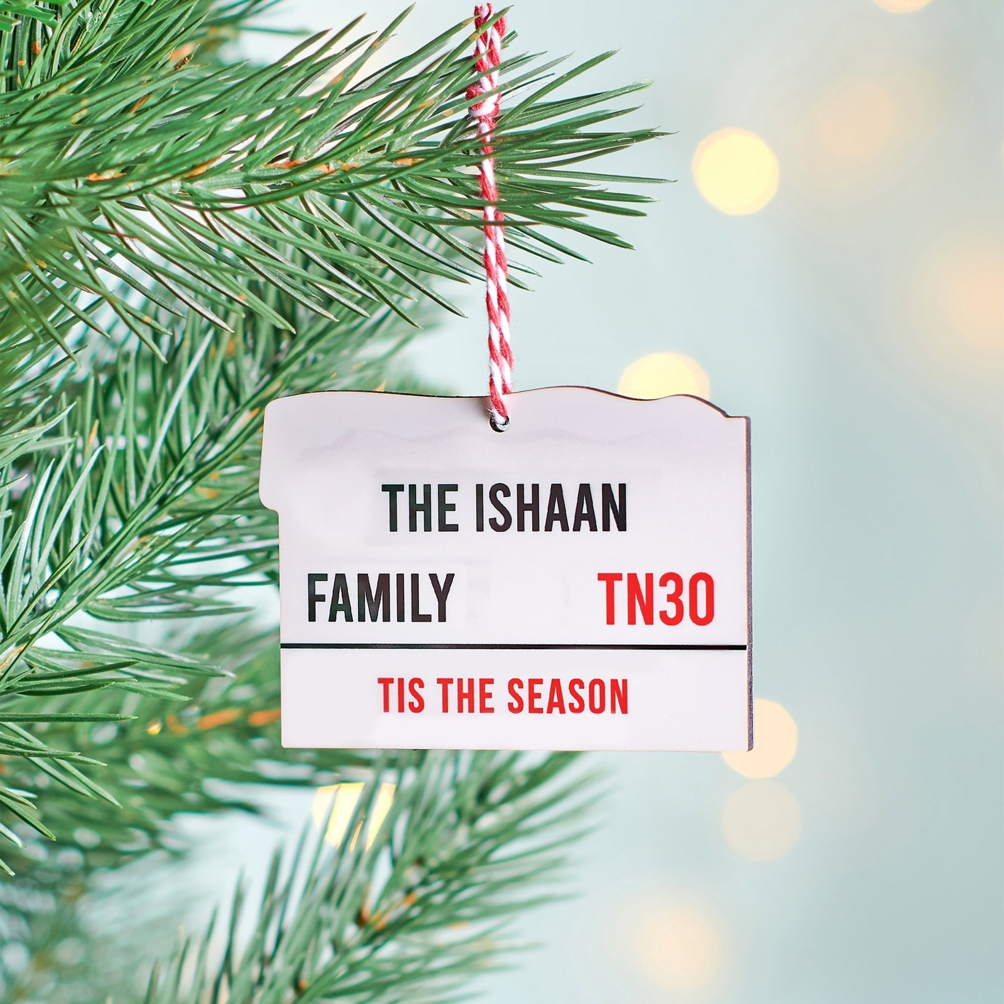 Oakdene Designs Christmas Decorations Personalised Street Sign Christmas Decoration