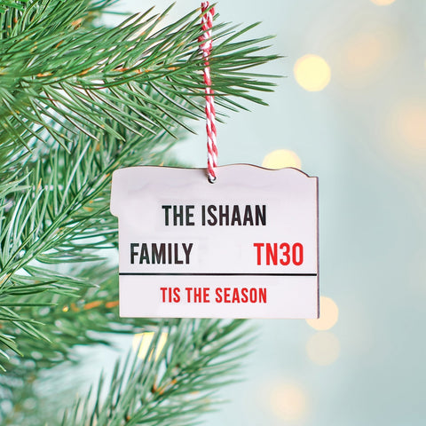 Oakdene Designs Christmas Decorations Personalised Street Sign Christmas Decoration