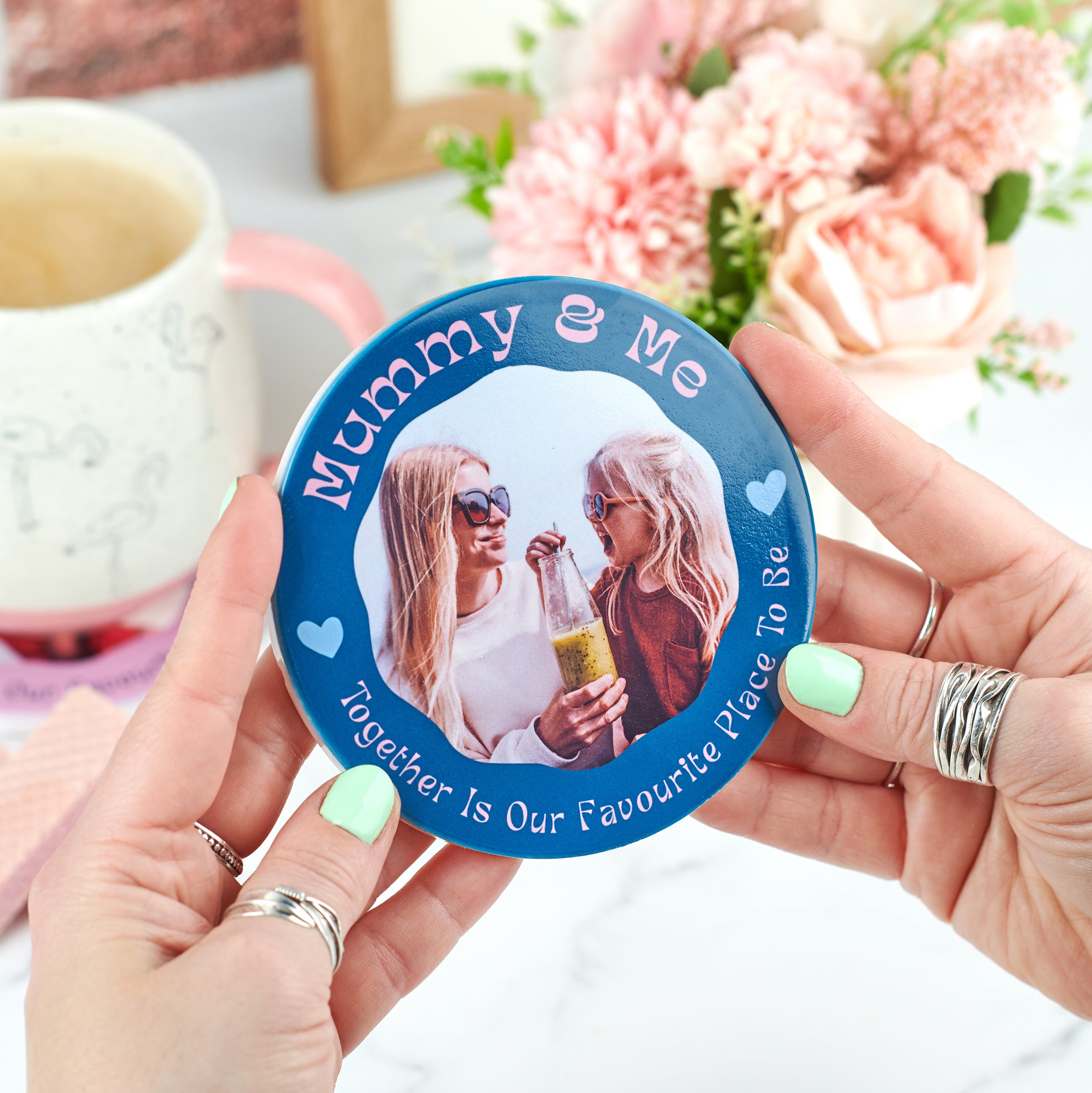 Oakdene Designs Coasters Personalised 'Mummy And Me' Photo Ceramic Coaster