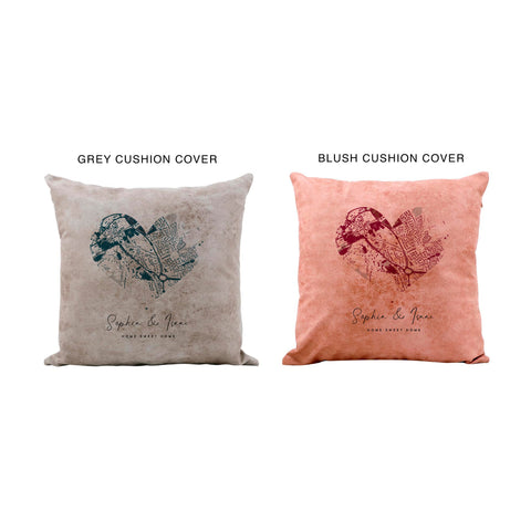 Oakdene Designs Cushions Personalised Couples Heart Location Cushion