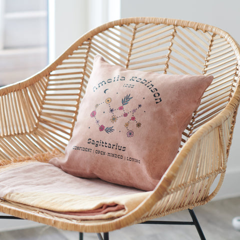 Oakdene Designs Cushions Personalised Floral Star Sign Cushion