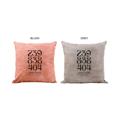 Oakdene Designs Cushions Personalised How Many Seconds Together Couples Cushion