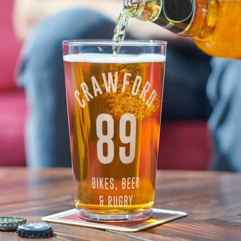 Oakdene Designs Food / Drink Personalised Birthday Hobbies Pint Glass