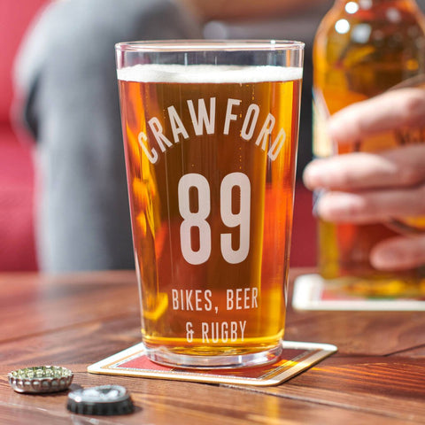 Oakdene Designs Food / Drink Personalised Birthday Hobbies Pint Glass