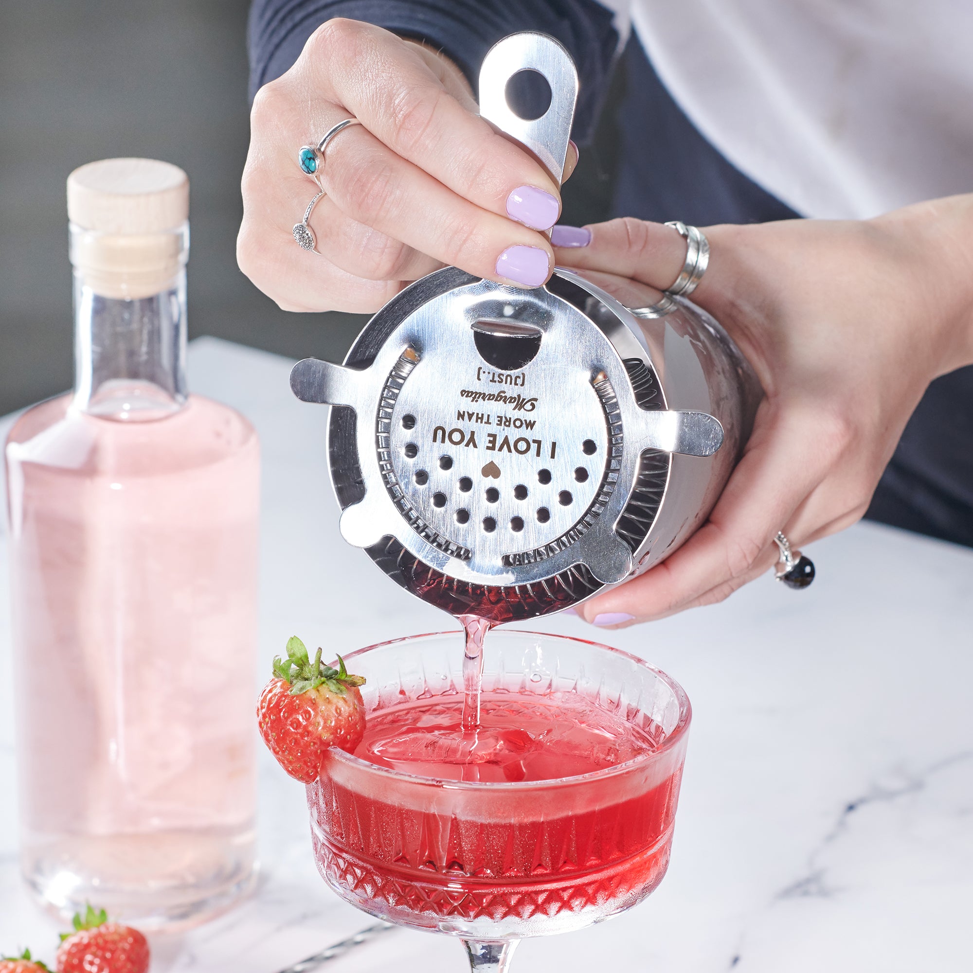 Oakdene Designs Food / Drink Personalised 'I Love You More' Couples Cocktail Pourer