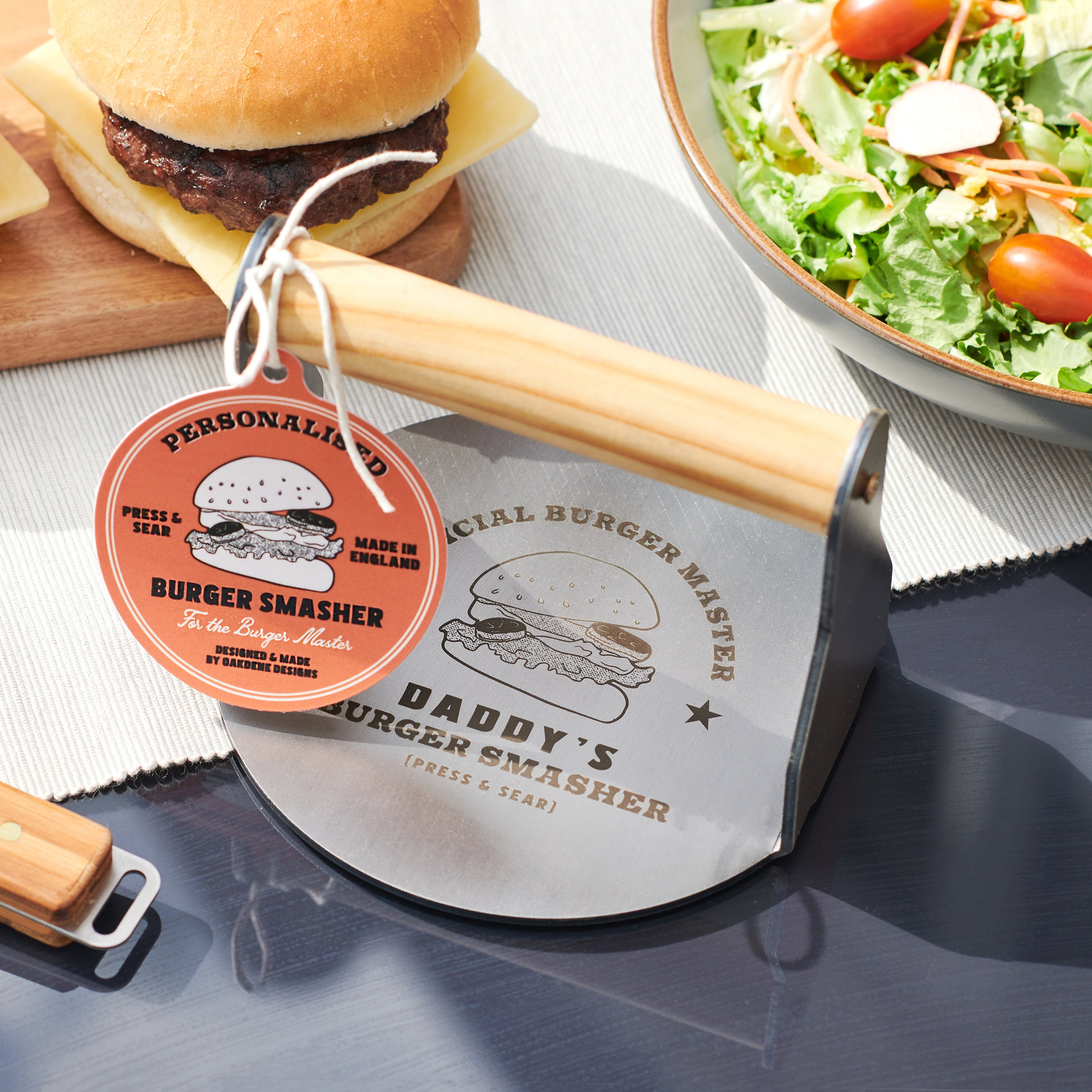 Oakdene Designs Food / Drink Personalised Stainless Steel Burger Smasher
