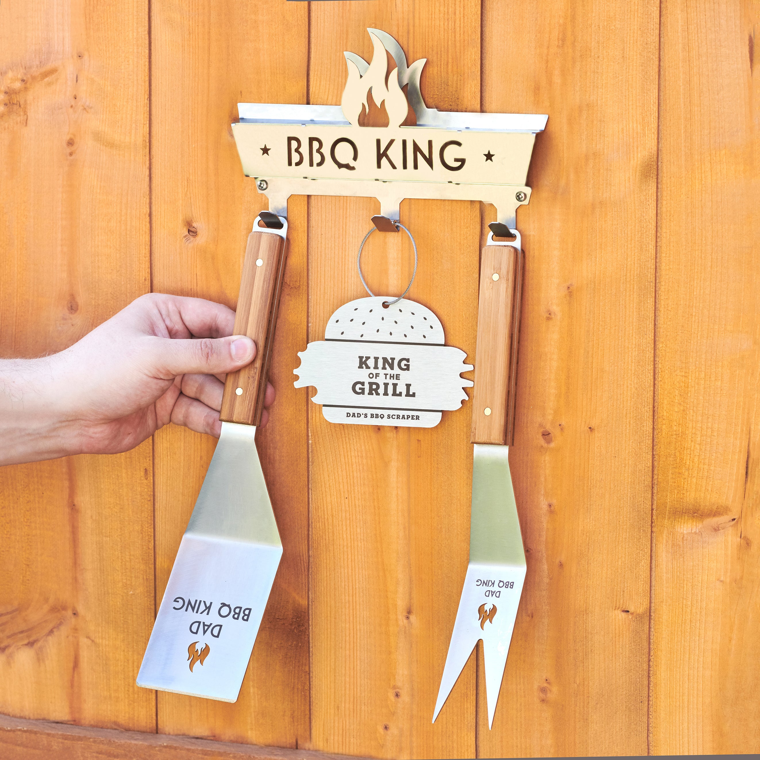 Oakdene Designs Garden Personalised BBQ Rack And Matching Tools