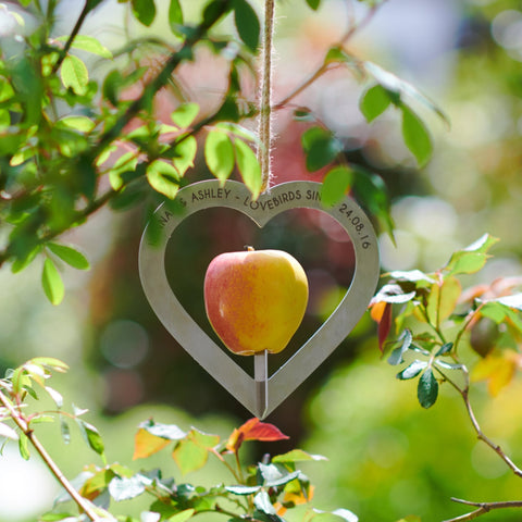 Oakdene Designs Garden Personalised Heart Shaped Couples Metal Bird Feeder