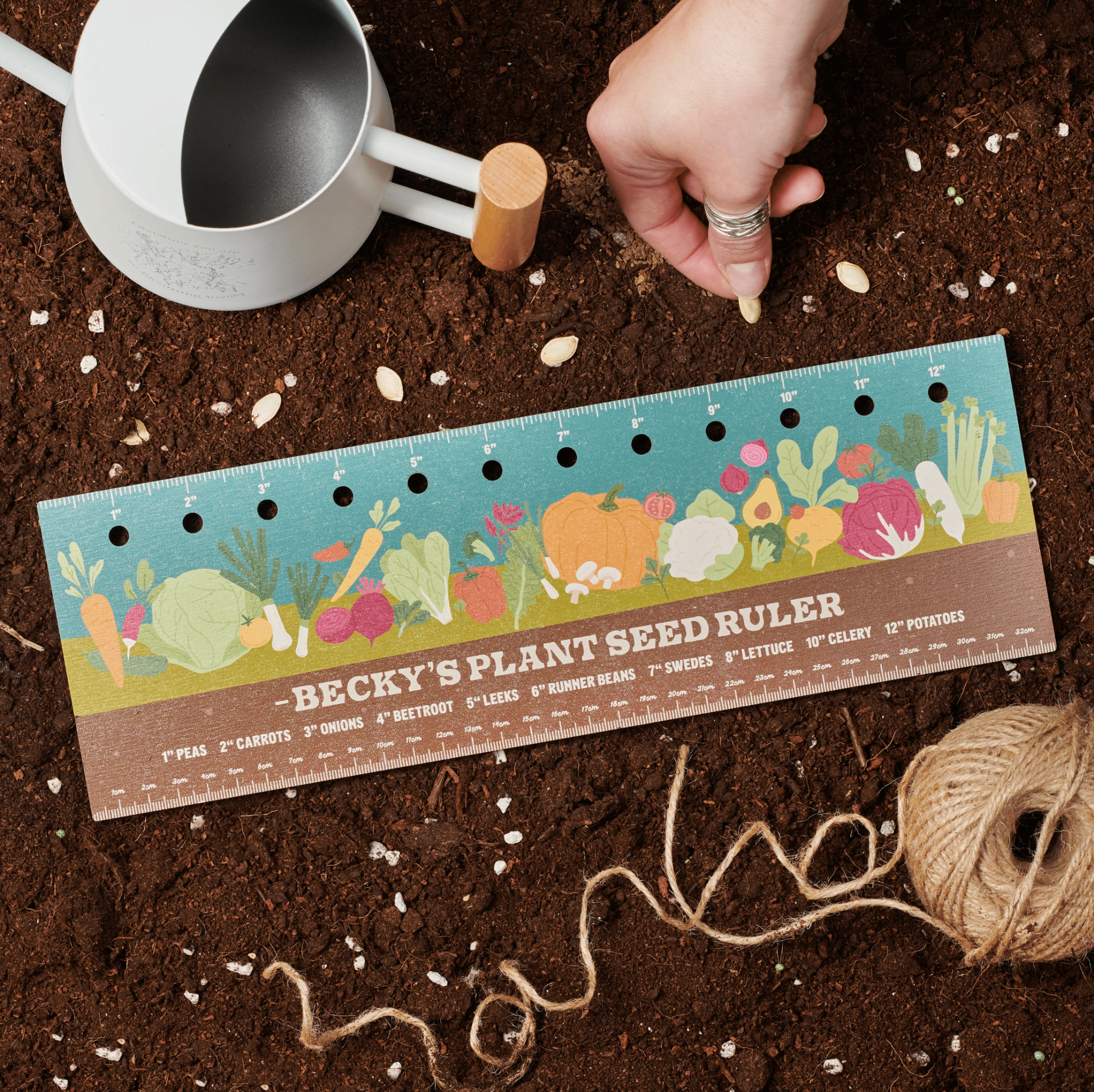 Personalised Wooden Plant Seed Gardening Ruler | oakdenedesigns.com ...