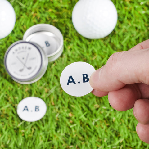 Oakdene Designs Golf Accessories Personalised Initial Golf Ball Markers In Tin