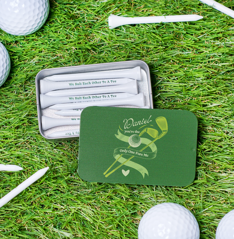 Oakdene Designs Golf Accessories Personalised 'You're The Only One Fore Me' Golf Tees In A Tin