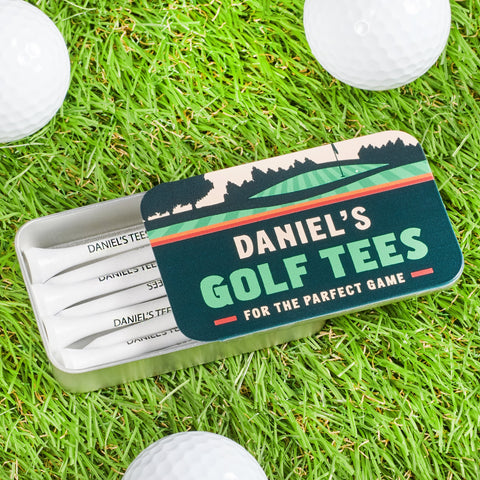 Oakdene Designs Golf Accessories Personalsed Set Of Golf Tees In Tin
