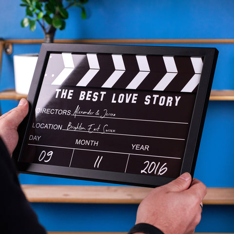 Oakdene Designs Home Decor Personalised 'Love Story' Hollywood Clapper Metal Sign