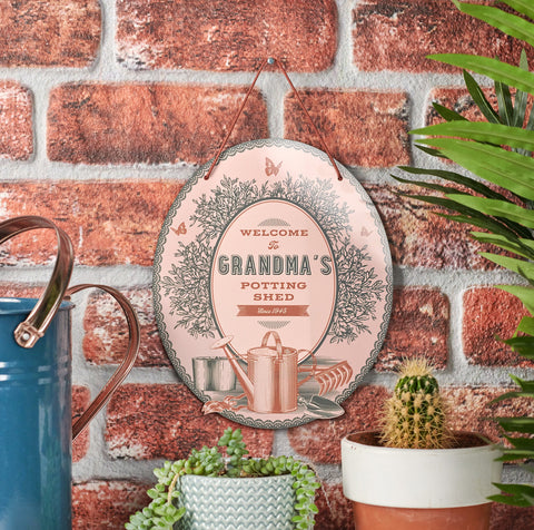 Oakdene Designs Home Decor Personalised Metal Potting Shed Garden Sign