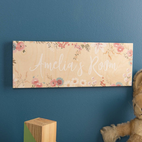 Oakdene Designs Home Decor Personalised Wooden Floral Room Name Sign
