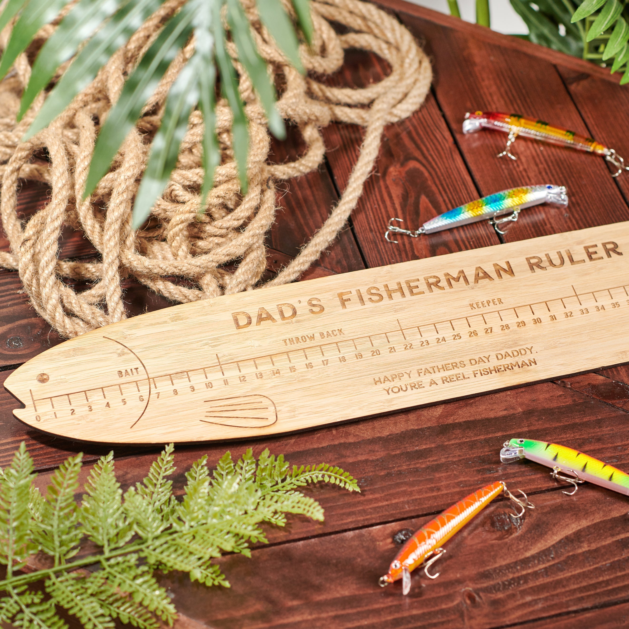 Oakdene Designs Keepsakes & Tokens Personalised Bamboo Fisherman's Ruler
