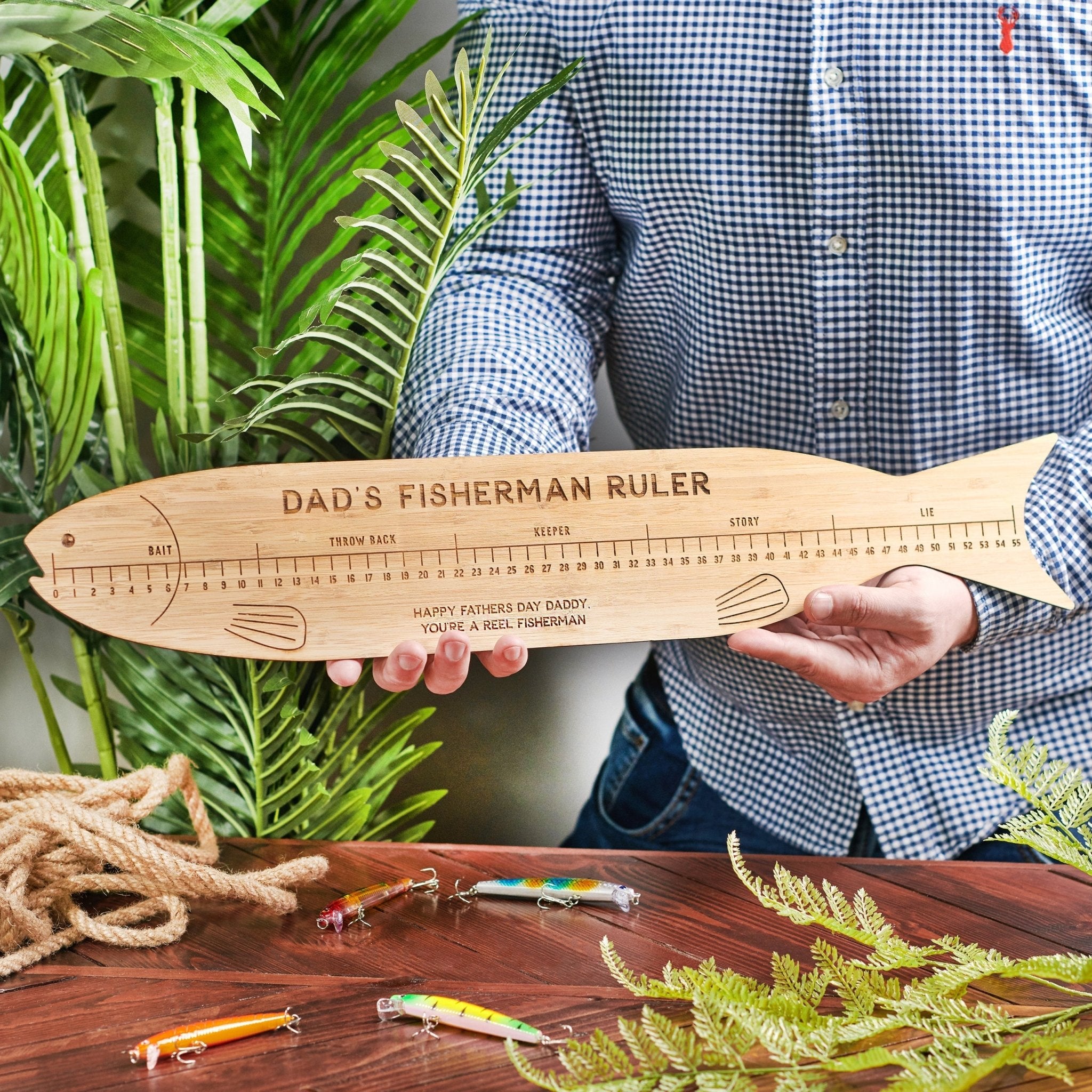 Custom Fishing Ruler Personalised Bamboo Fisherman's Ruler | oakdenedesigns.com – Oakdene ...