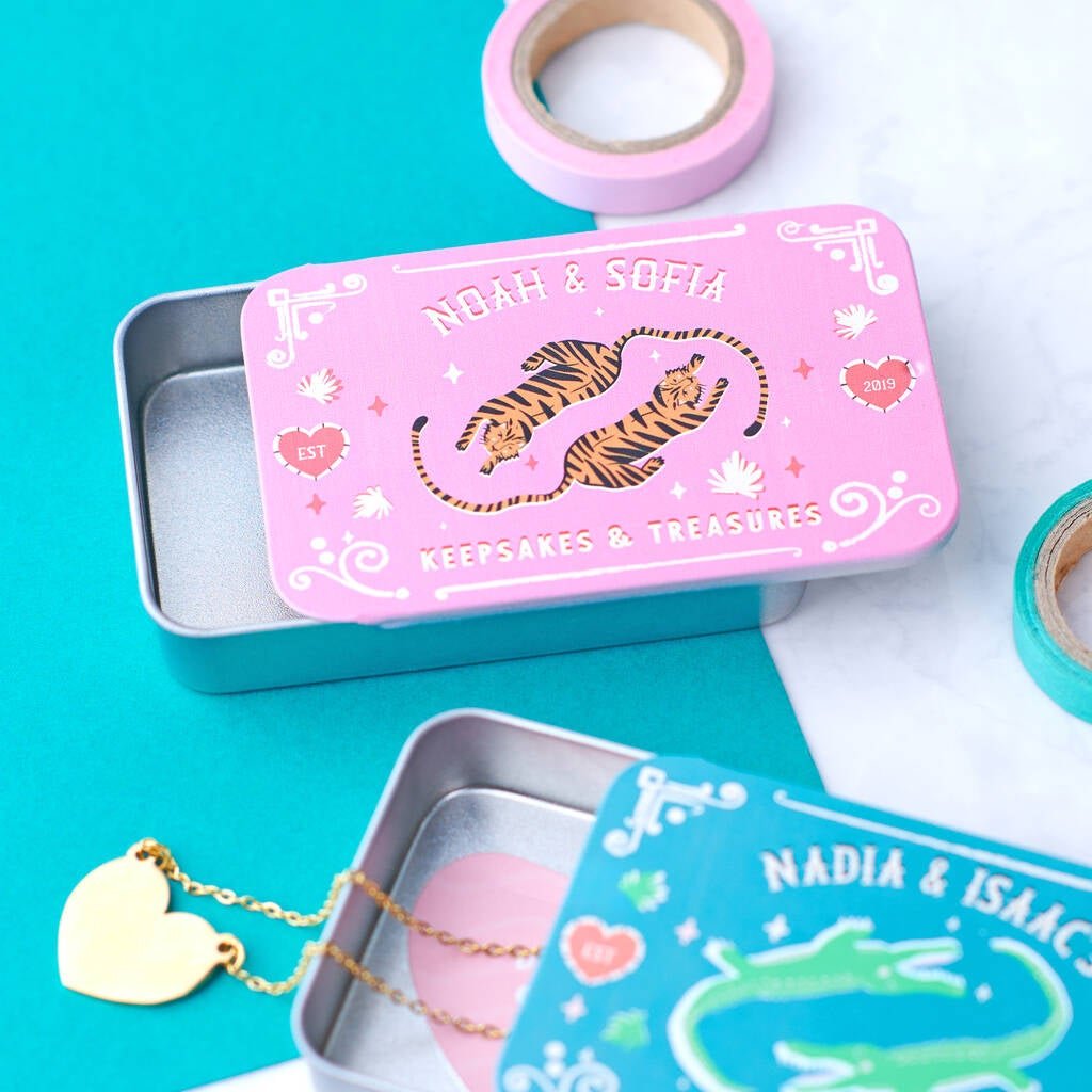 Oakdene Designs Keepsakes & Tokens Personalised Couples Pocket Tin