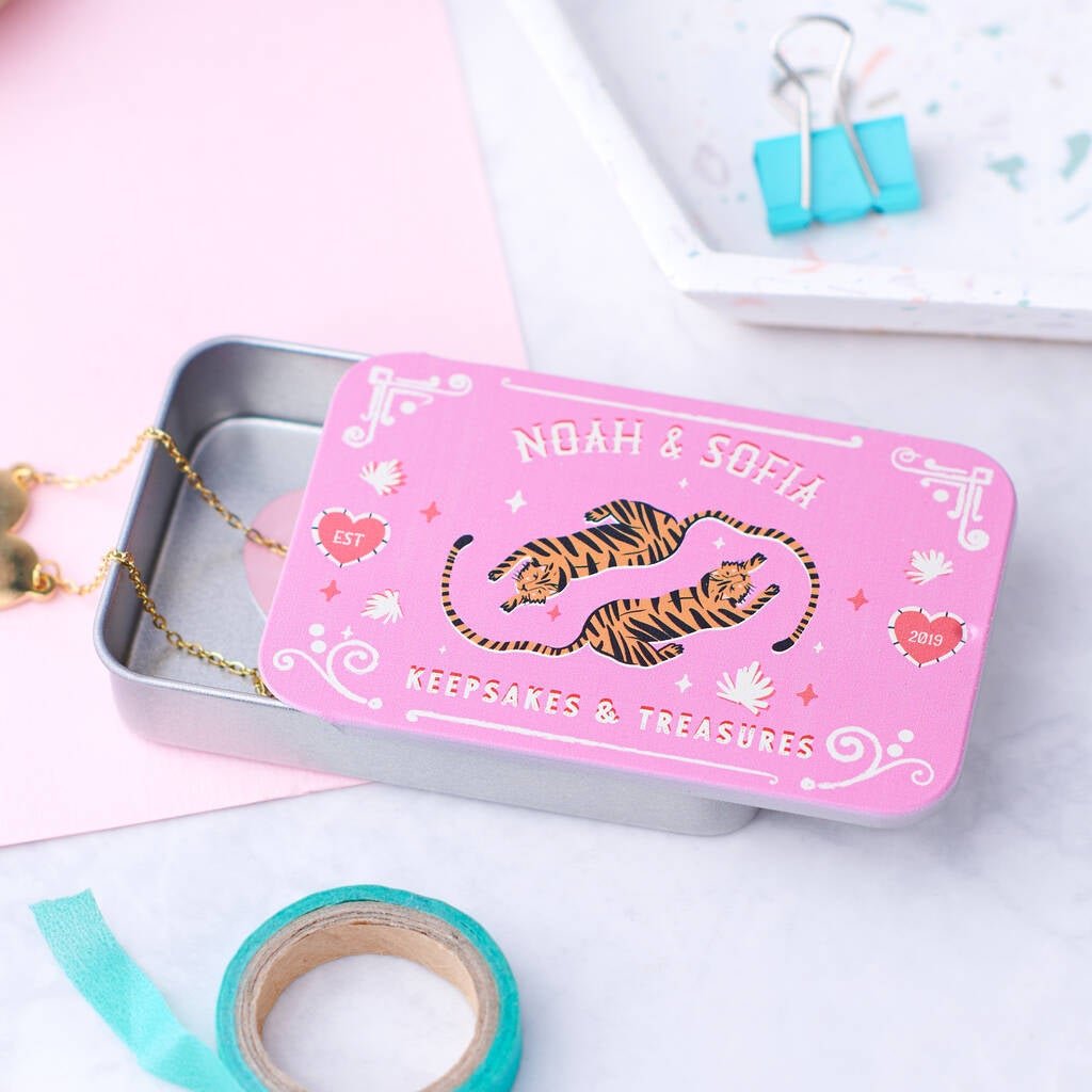 Oakdene Designs Keepsakes & Tokens Personalised Couples Pocket Tin