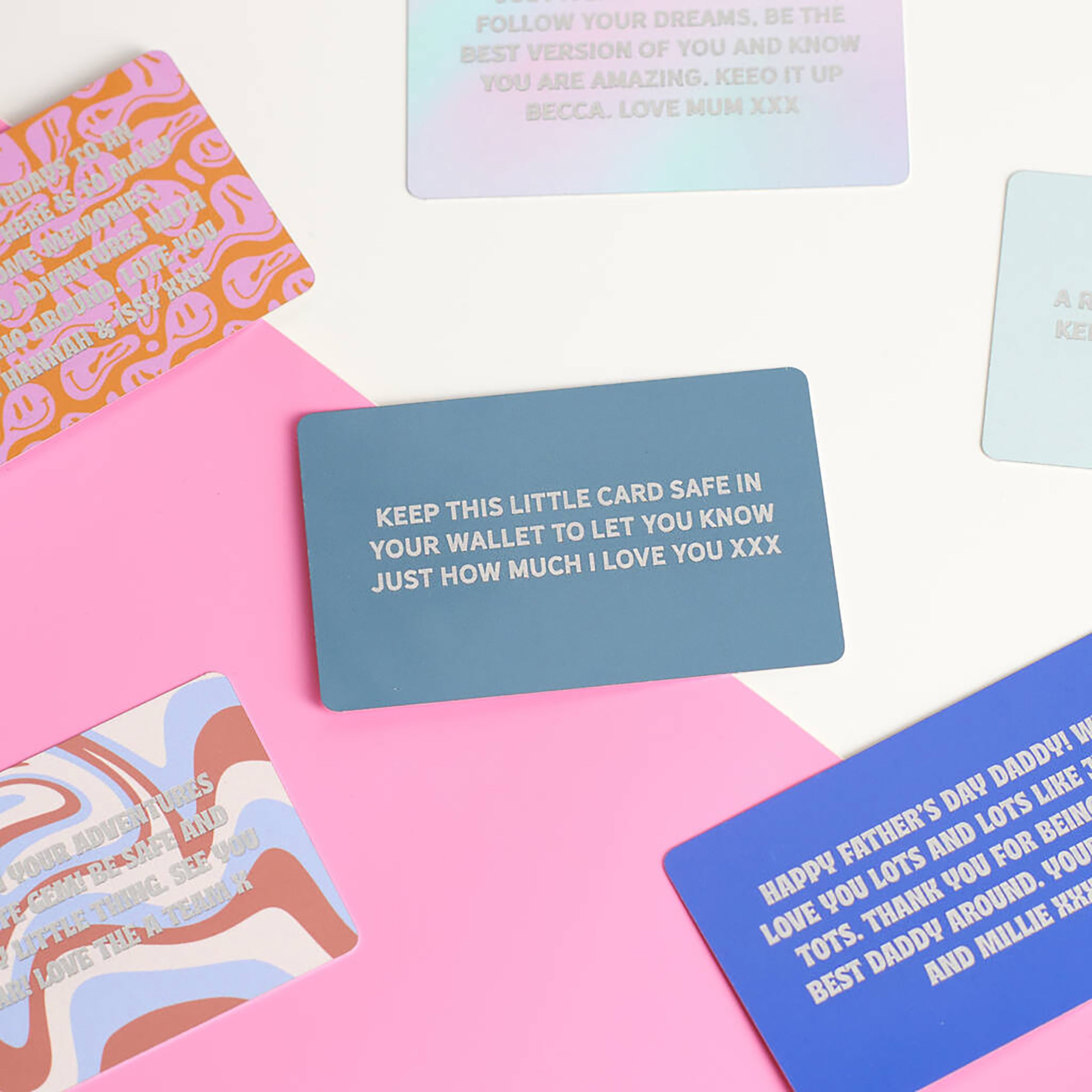 Oakdene Designs Keepsakes & Tokens Personalised Metal Colourful Message Wallet Card