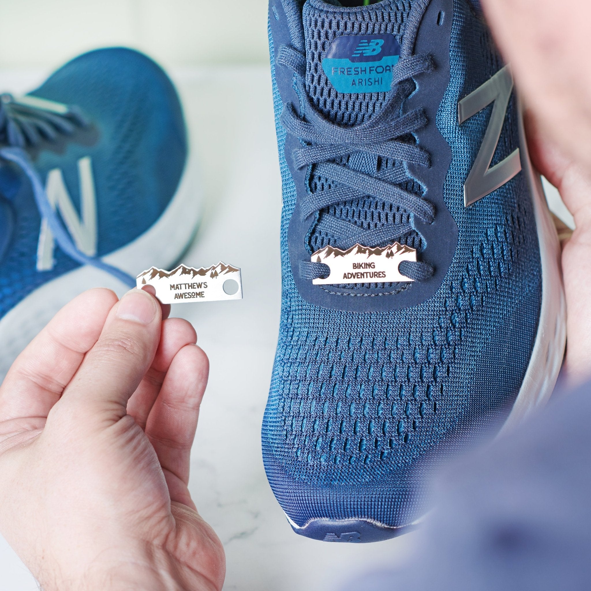 Oakdene Designs Keepsakes & Tokens Personalised Mountain Biking Metal Shoe Tags