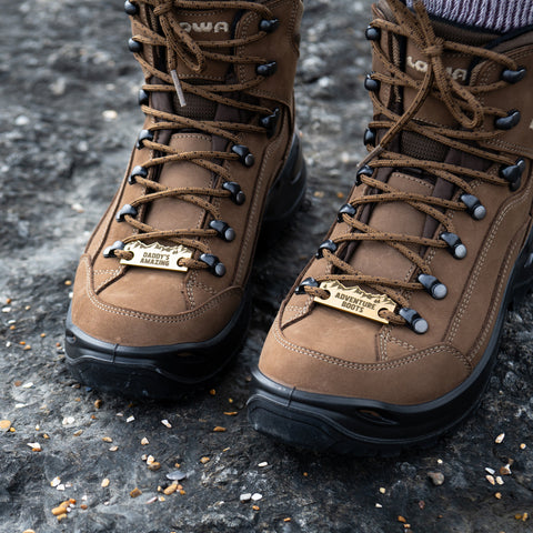 Oakdene Designs Keepsakes & Tokens Personalised Solid Brass Hiking Boot Shoe Tags