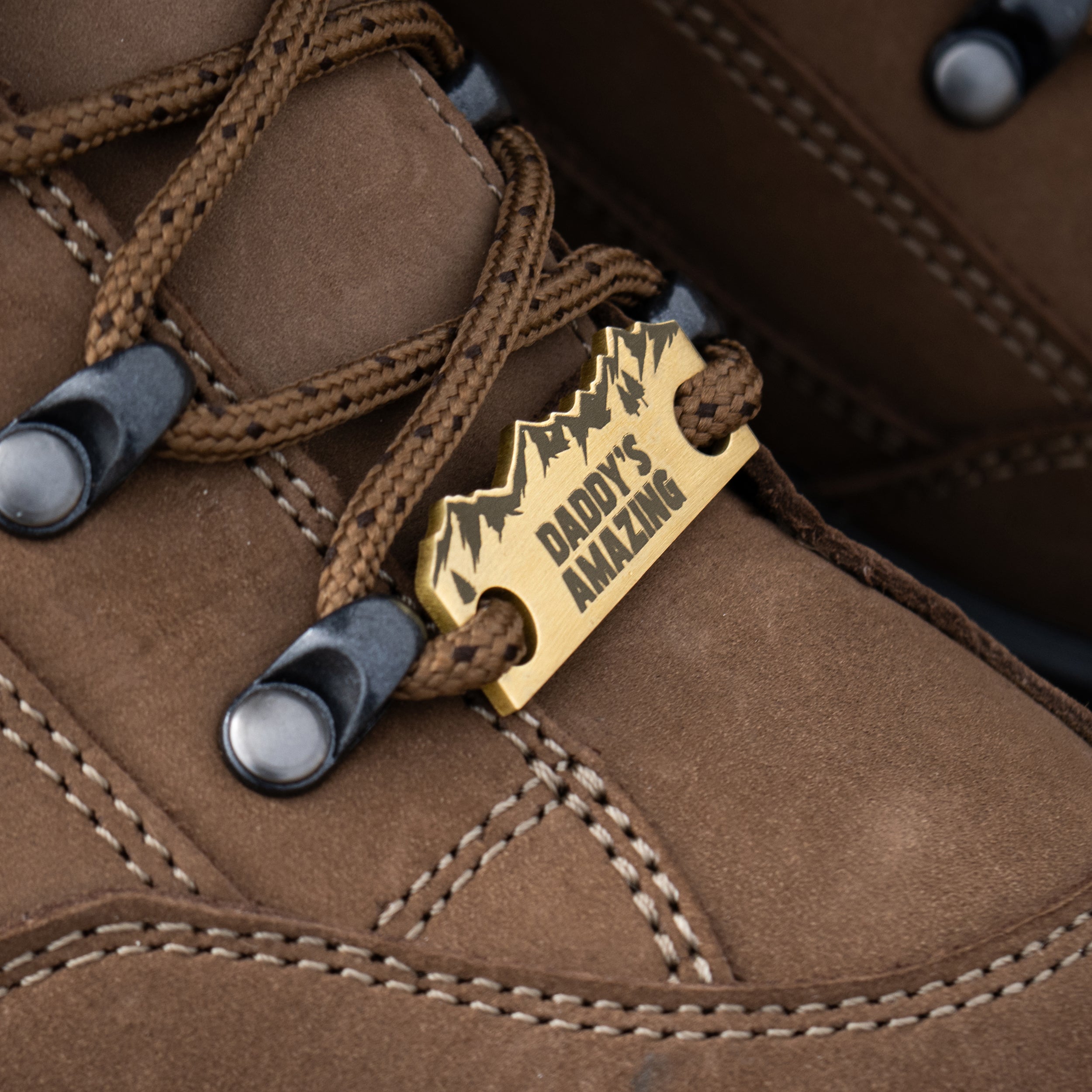 Oakdene Designs Keepsakes & Tokens Personalised Solid Brass Hiking Boot Shoe Tags