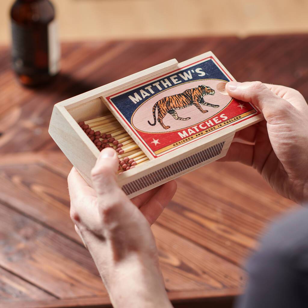 High End Matchboxes Personalised Vintage Style Large Matchbox | oakdenedesigns.com ...