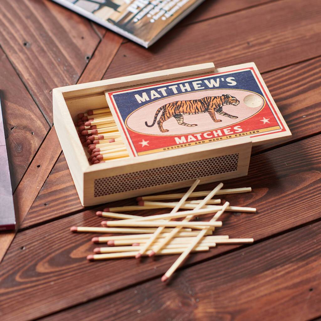 High End Matchboxes Personalised Vintage Style Large Matchbox | oakdenedesigns.com ...