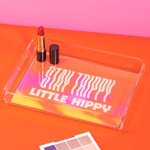 Oakdene Designs Keepsakes & Tokens 'Stay Trippy Little Hippy' Acrylic Decorative Tray