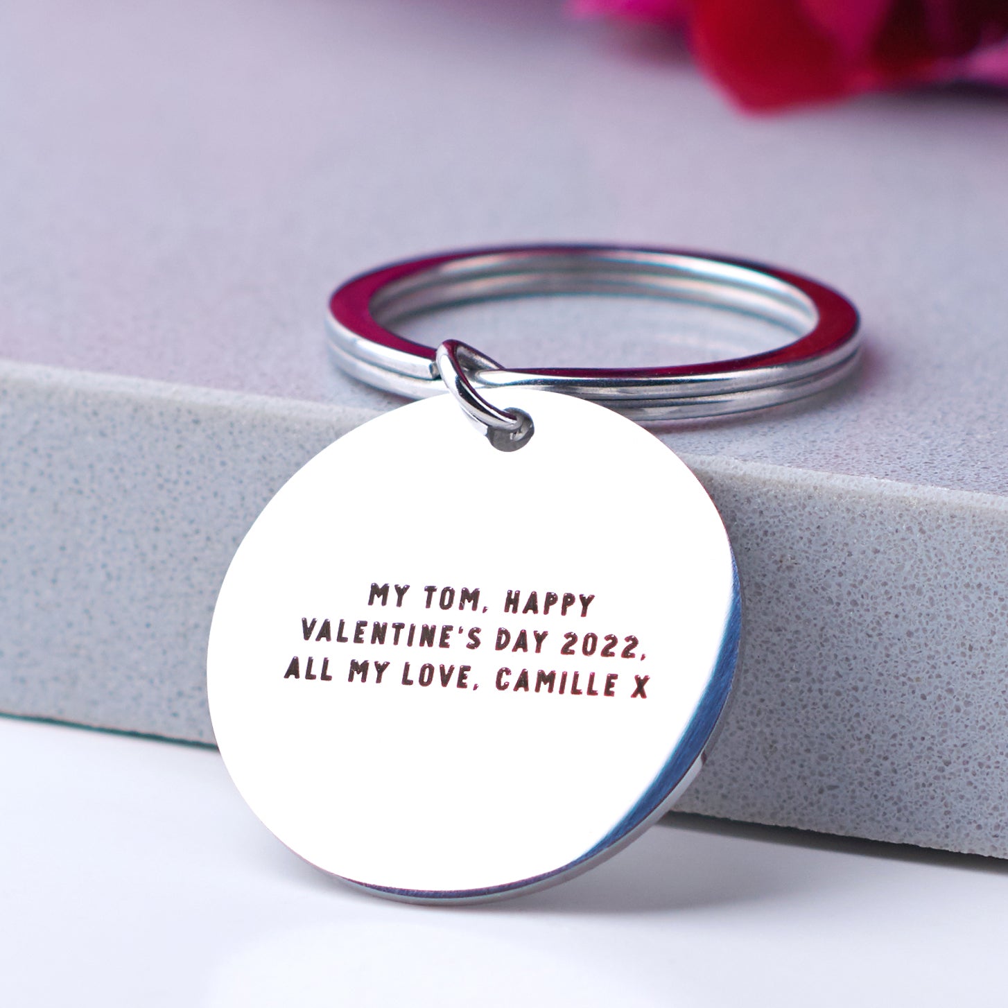 Couples Personalised Split Heart Keyrings By The Bespoke Workshop