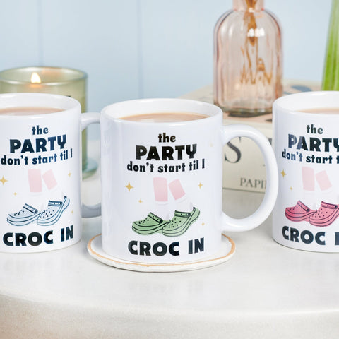 Oakdene Designs Mugs Personalised Funny 'The Party Don't Start' Croc Shoe Mug