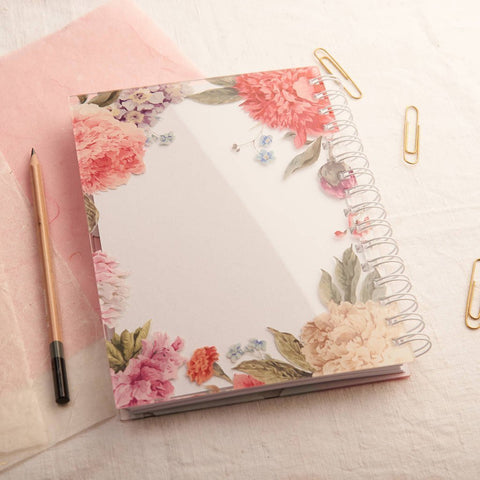 Oakdene Designs Notebooks Personalised Floral Gold Wedding Notebook Planner