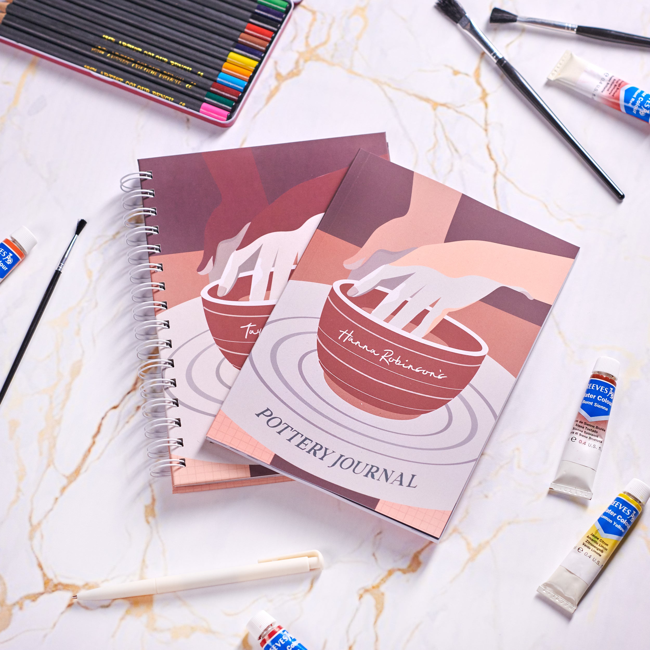 Oakdene Designs Notebooks Personalised Pottery Journal Notebook