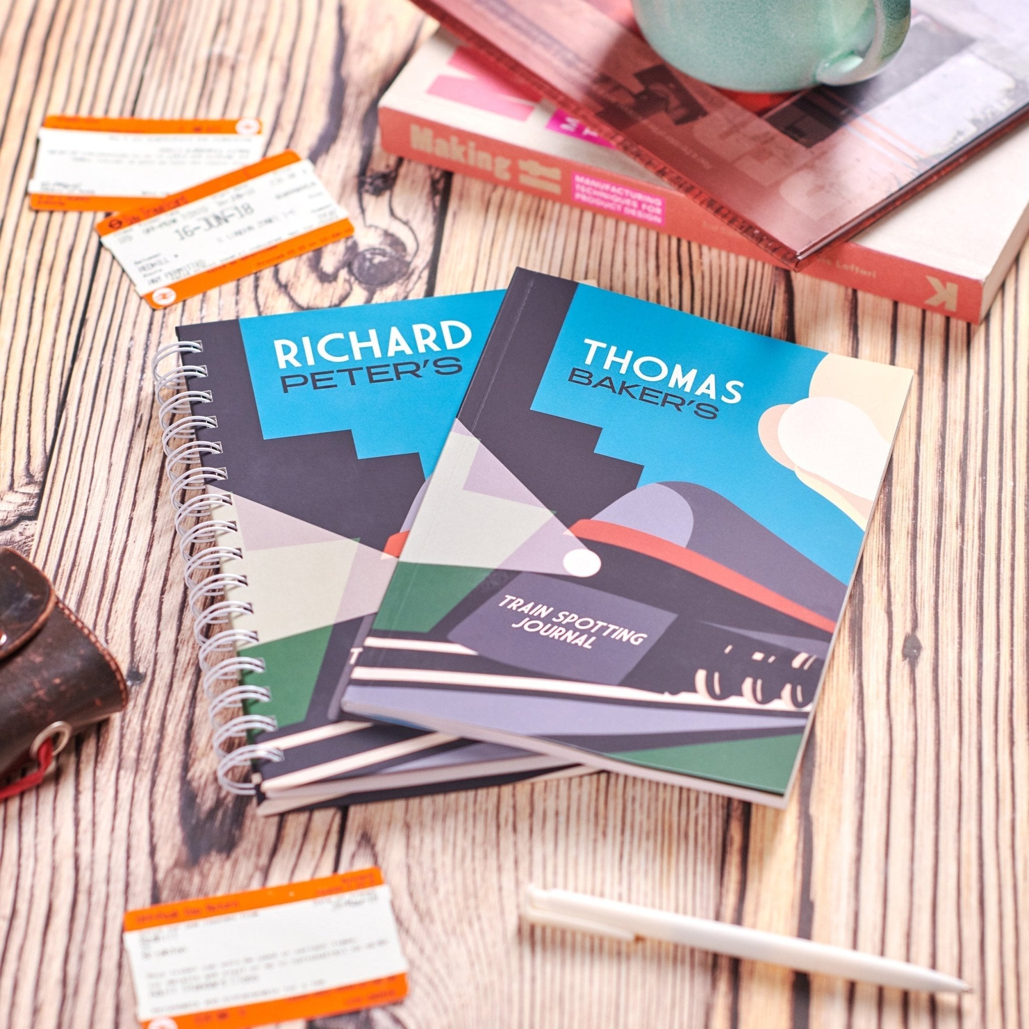 Notebook Design Reflective Diary Design Personalised Train Spotting Journal Notebook | oakdenedesigns.com ...