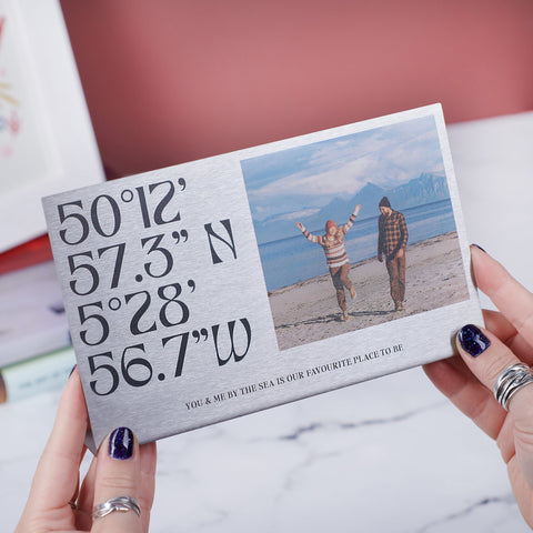 Oakdene Designs Photo Products Personalised Copper Coordinates And Photo Metal Print