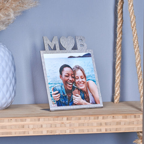 Oakdene Designs Photo Products Personalised Stainless Steel Couples Initial Photo Print