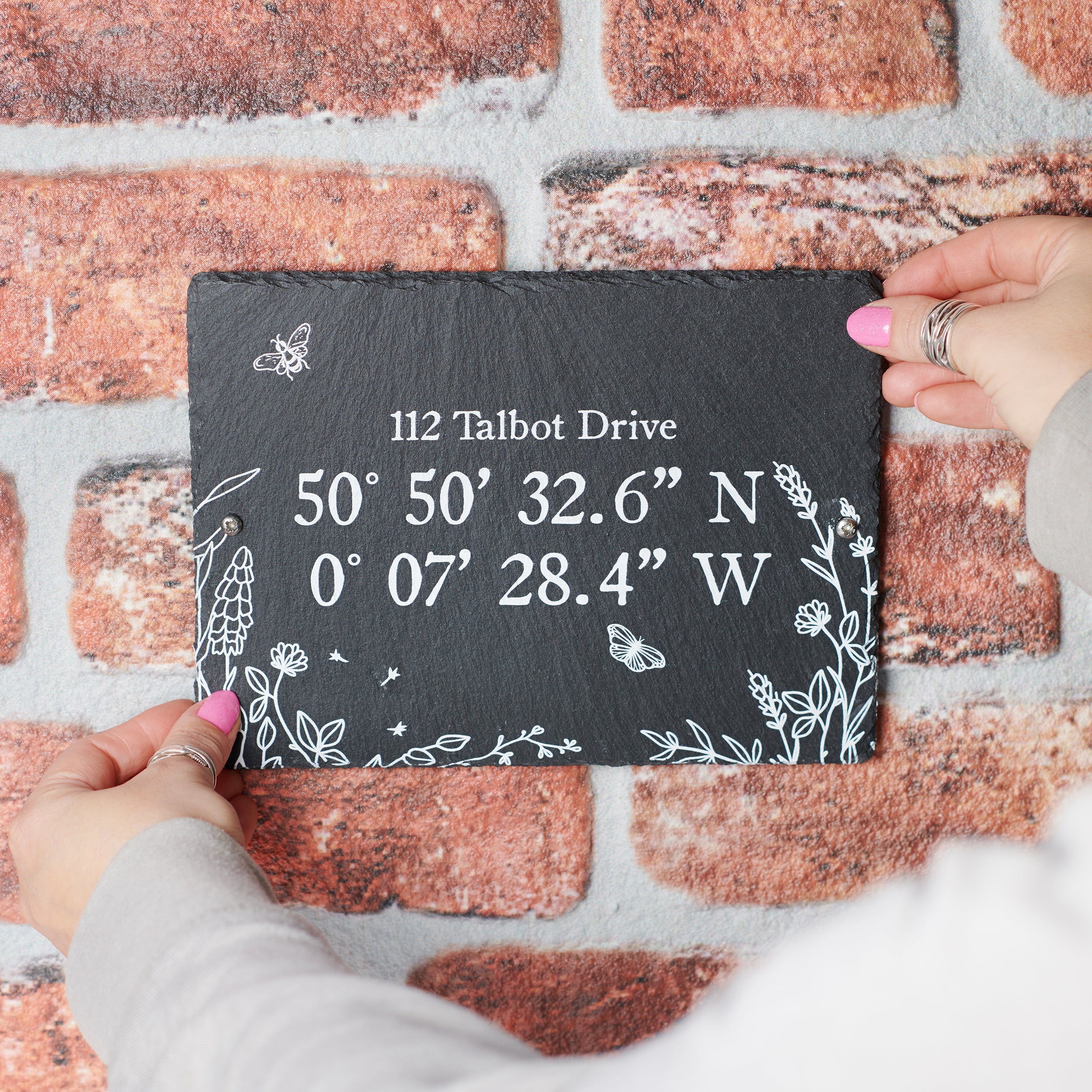 Oakdene Designs Slate Signs Personalised House Location Coordinates Slate Sign